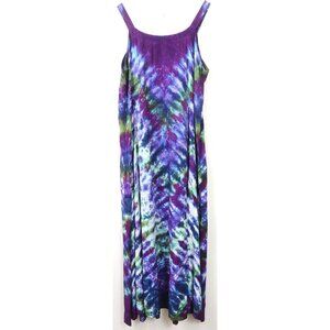 Our House Hand Tie-Dye Women's XL Maxi Dress Sleeveless Hippie Boho Summer